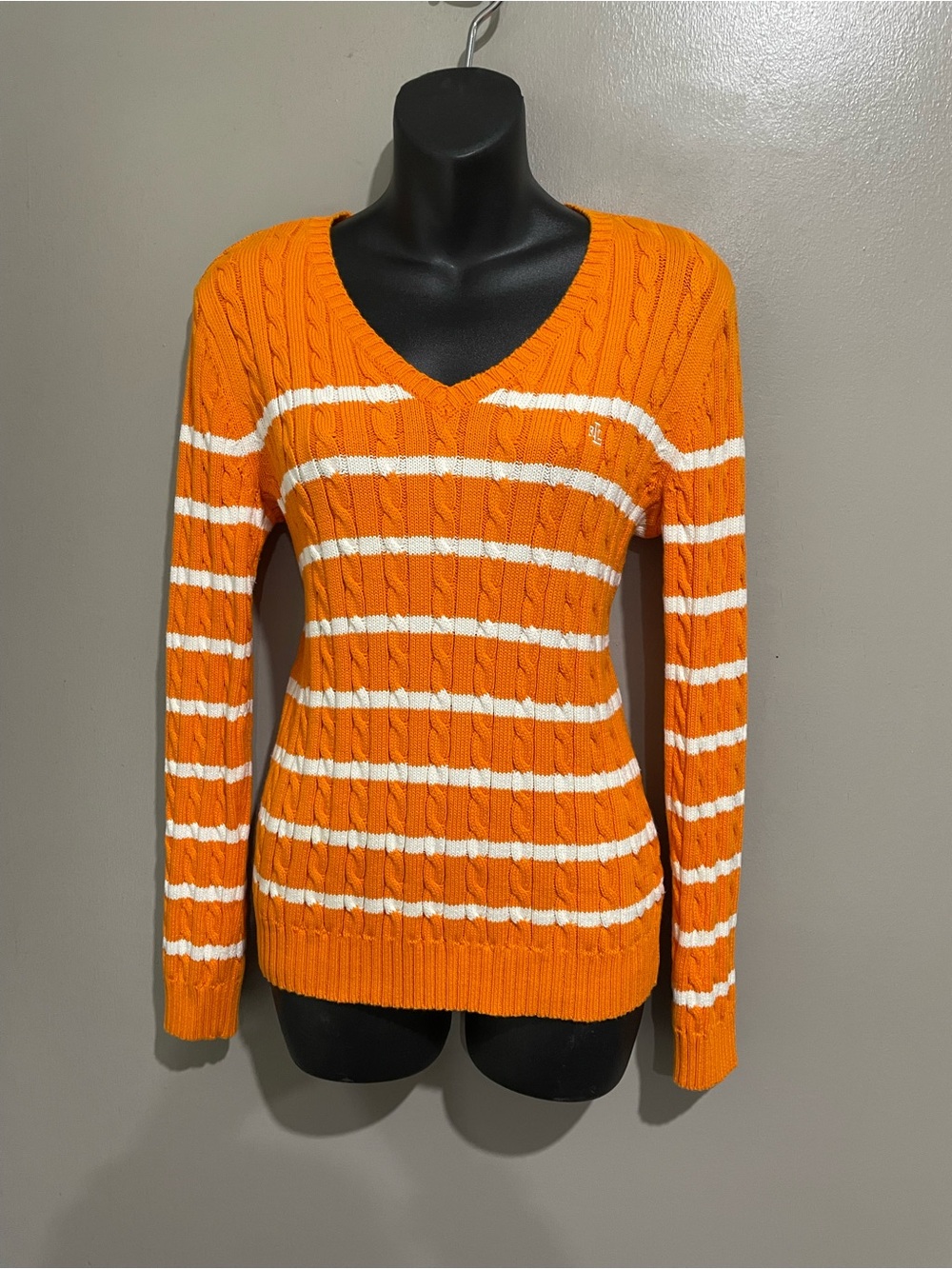 Ralph Lauren Orange Striped Sweater